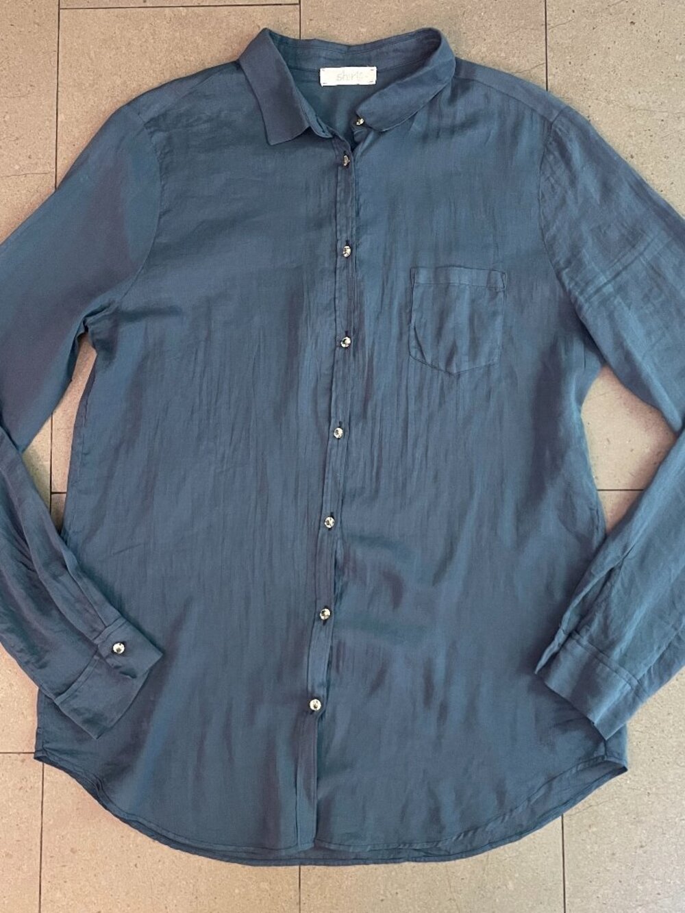 Forte Forte Blue Sheer Cotton/Silk blend Italian Shirt Blouse